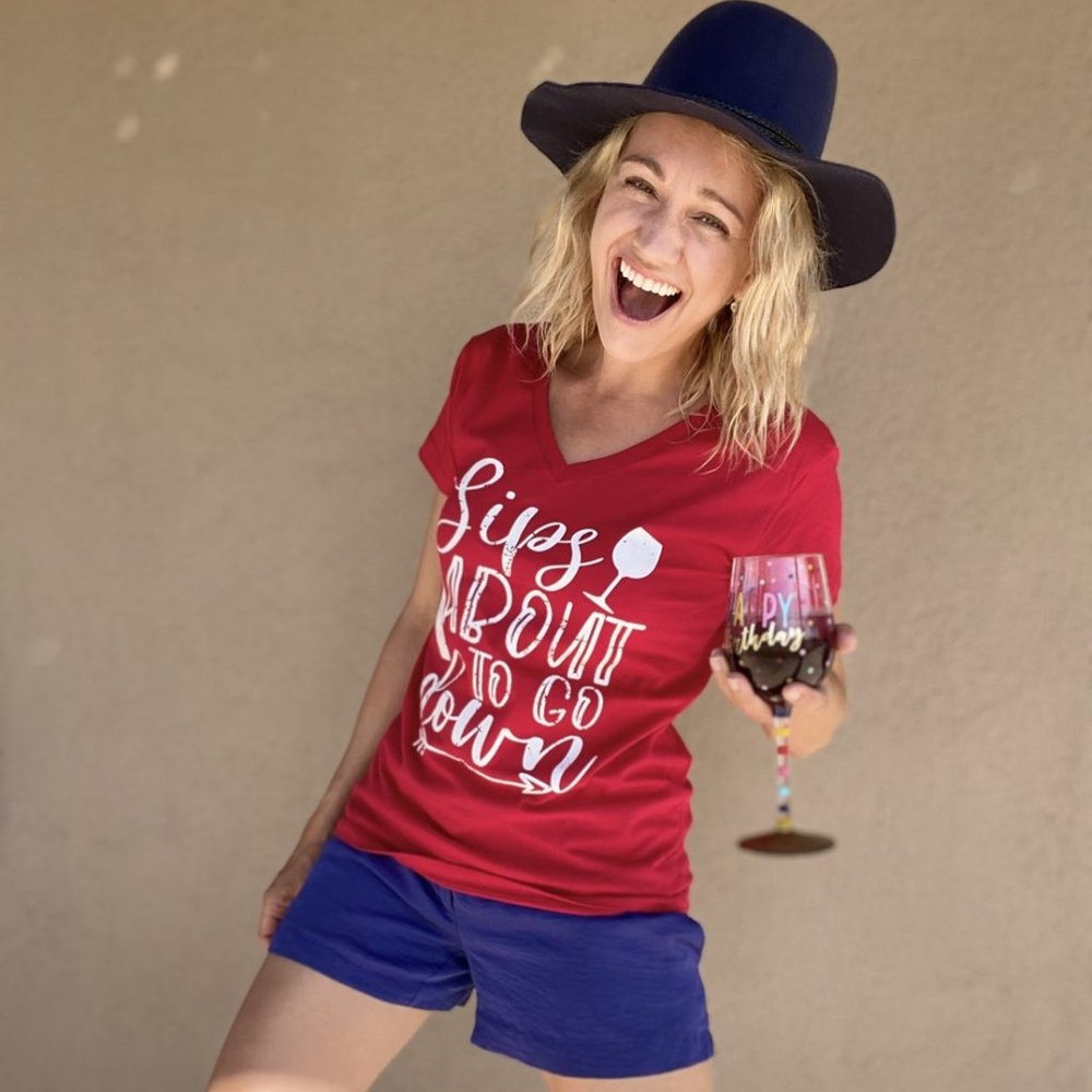 "Sips About To Go Down" Tee - Wine Lovers Top